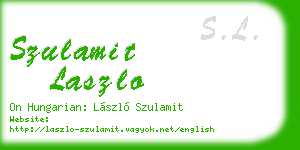 szulamit laszlo business card