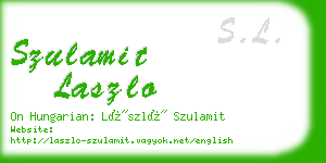 szulamit laszlo business card
